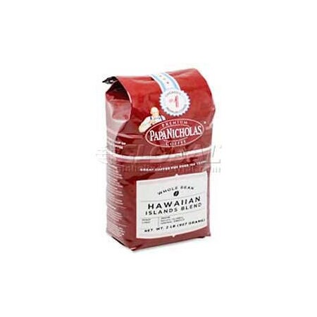 Papanicholas Coffee PapaNicholas  Hawaiian Blend Coffee, Regular, Arabica Bean, 2.5 oz., 18/Carton PCO25181